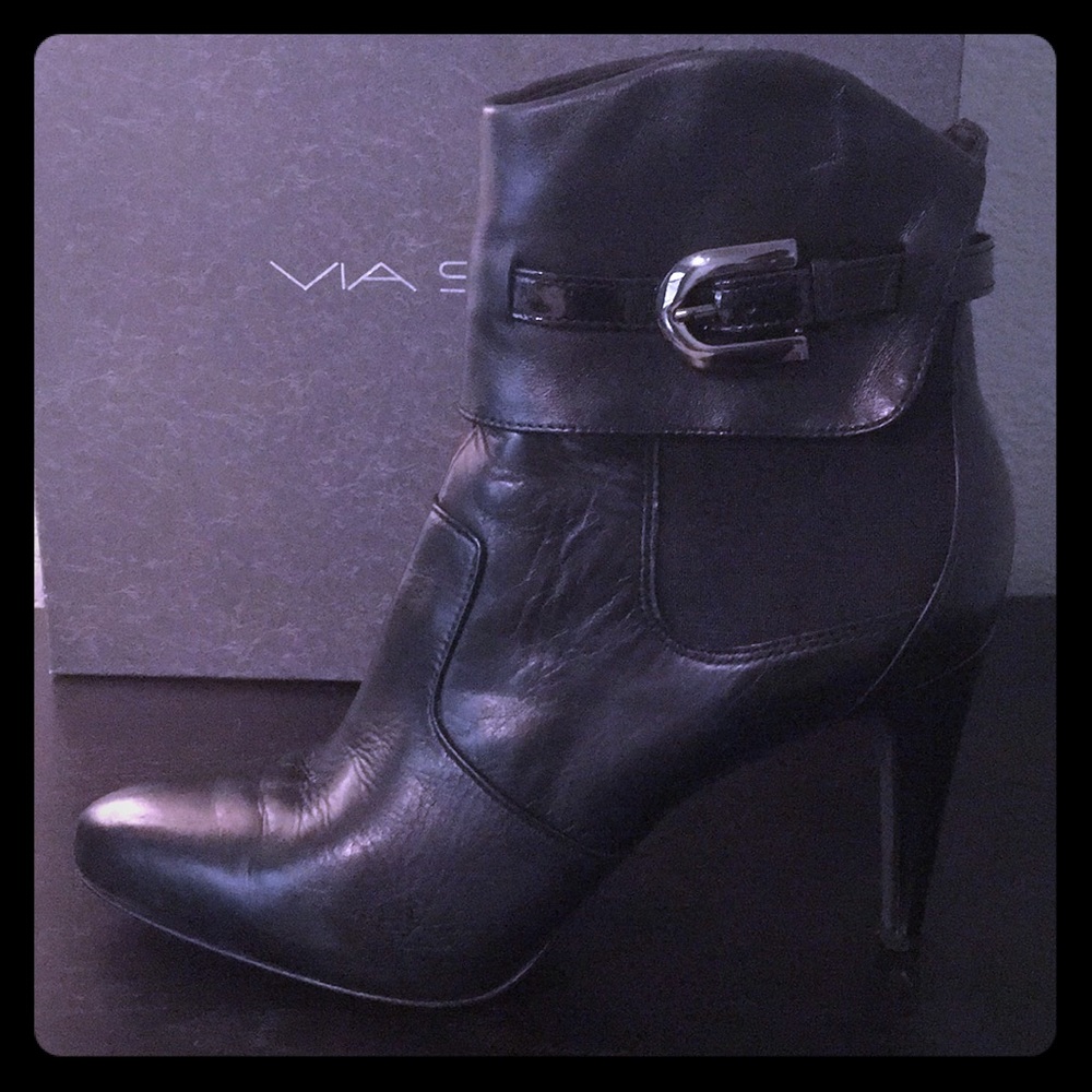 VIA SPIGA Leather Boots Heels 8.5M